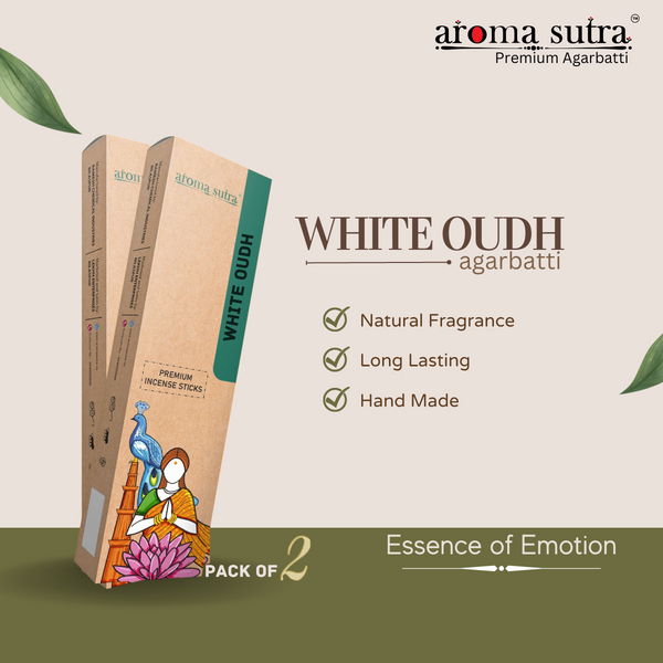 White Oudh Incense Stick | 80 gram Pack |PACK OF 2 |