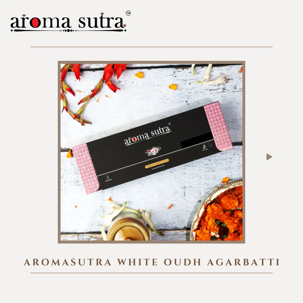 White Oudh Agarbattti | 240 gram Pack AromaSutra by Lekhh Enterprises