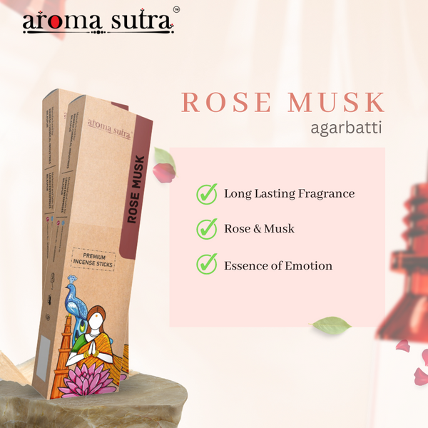 Aroma Rose Musk Agarbatti| Pack of 2 | 80 gram
